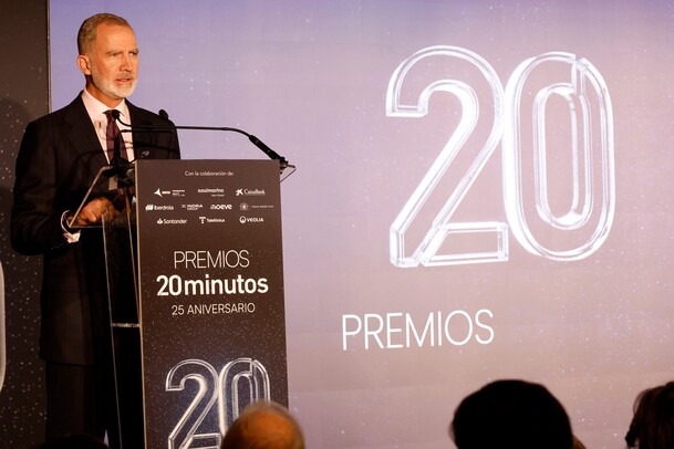 Don Felipe durante su intervención en el acto de celebración del XXV Aniversario del diario 20 Minutos